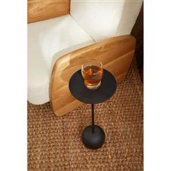 Sierra Industrial Loft Black Mild Steel Sphere Base Side Drink Table|