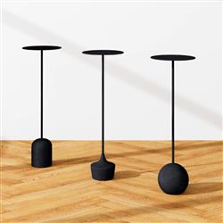 Sierra Industrial Loft Black Mild Steel Sphere Base Side Drink Table|