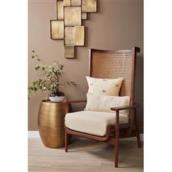 Zelda Industrial Loft Antique Brass Mild Steel Barrel Side Table|