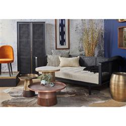 Zelda Industrial Loft Antique Brass Mild Steel Barrel Side Table|