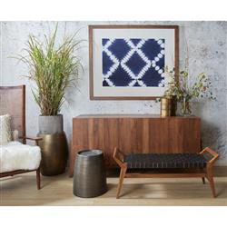 Zelda Industrial Loft Antique Brass Mild Steel Barrel Side Table|