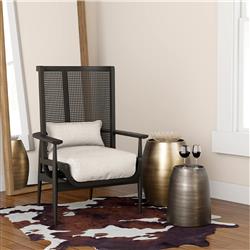 Zelda Industrial Loft Black Zinc Mild Steel Barrel Side Table|