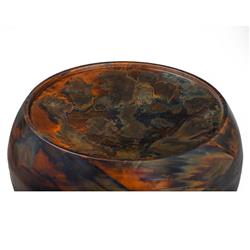 Zelda Industrial Loft Dark Antique Brass Steel Round Round Coffee Table|