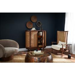 Zelda Industrial Loft Dark Antique Brass Steel Round Round Coffee Table|