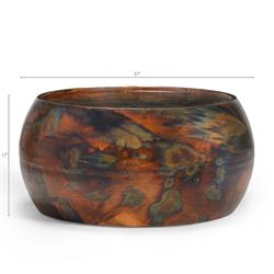 Zelda Industrial Loft Dark Antique Brass Steel Round Round Coffee Table|