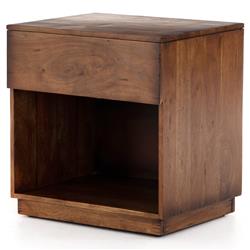 Scarlett Modern Classic Brown Acacia Wood Nightstand|