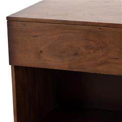Scarlett Modern Classic Brown Acacia Wood Nightstand|