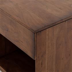 Scarlett Modern Classic Brown Acacia Wood Nightstand|
