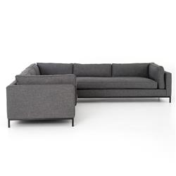 Allison Modern Classic Grey Upholstered 3 Piece Sectional|
