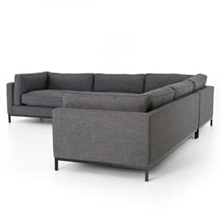 Allison Modern Classic Grey Upholstered 3 Piece Sectional|