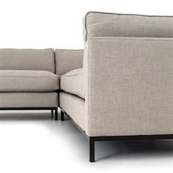 Allison Modern Classic Light Grey Upholstered 3 Piece Sectional Sofa|