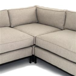 Allison Modern Classic Light Grey Upholstered 3 Piece Sectional Sofa|
