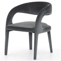 Alexander Mid Century Modern Grey Upholstered Dining Arm Chair|