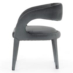 Alexander Mid Century Modern Grey Upholstered Dining Arm Chair|