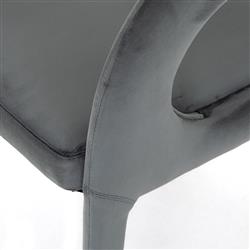 Alexander Mid Century Modern Grey Upholstered Dining Arm Chair|