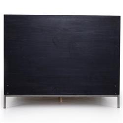 Theodore Industrial Loft Black Wood Iron Frame Bed - Queen|