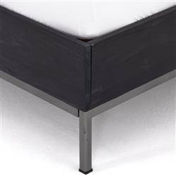 Theodore Industrial Loft Black Wood Iron Frame Bed - Queen|