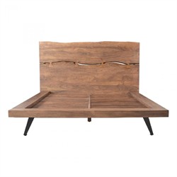 Atlas Rustic Lodge Brown Solid Acacia Wood Platform Bed - Queen|