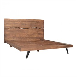 Atlas Rustic Lodge Brown Solid Acacia Wood Platform Bed - Queen|