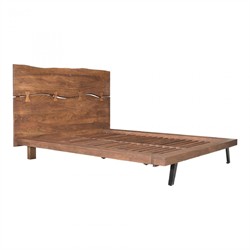 Atlas Rustic Lodge Brown Solid Acacia Wood Platform Bed - Queen|