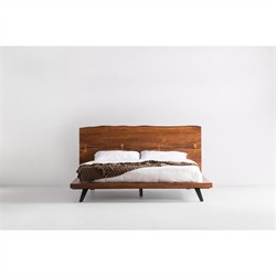 Atlas Rustic Lodge Brown Solid Acacia Wood Platform Bed - Queen|