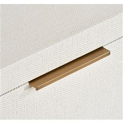 Montaigne Modern Classic White Upholstered Wood Nightstand|