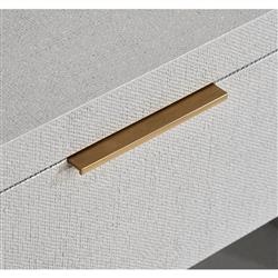 Montaigne Modern Classic Grey Upholstered Wood Nightstand|