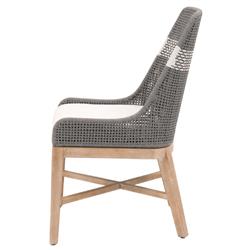 Theodore Coastal Grey Woven Fixed Cushion Mahogany Wood Dining Chair - Set of 2|