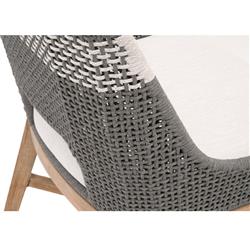 Theodore Coastal Grey Woven Fixed Cushion Mahogany Wood Dining Chair - Set of 2|