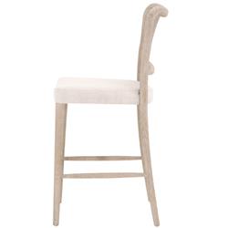 Zachary Coastal Beach Natural Grey Oak Wood Cane Back Counter Stool|
