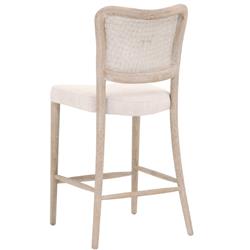 Zachary Coastal Beach Natural Grey Oak Wood Cane Back Counter Stool|