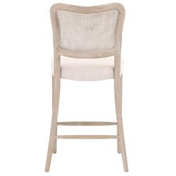 Zachary Coastal Beach Natural Grey Oak Wood Cane Back Counter Stool|