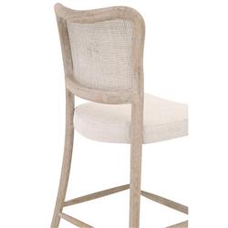 Zachary Coastal Beach Natural Grey Oak Wood Cane Back Counter Stool|