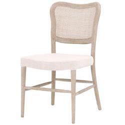 Zachary Coastal Beach Natural Grey Oak Wood Cane Back Dining Chair - Set of 2|