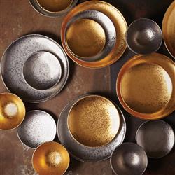 L'Objet Alchimie Modern Classic Reactive Platinum Earthenware Charger|