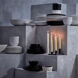 L'Objet Alchimie Modern Classic Reactive White Earthenware Dessert Plate|