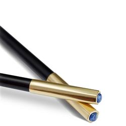 L'Objet Zen Modern Black Wood Gold Edge Chopsticks and Rests - Set of 2 Pairs|