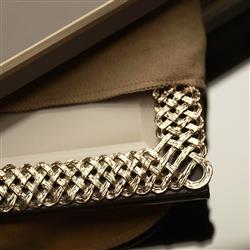 L'Objet Braid Hollywood Regency Gold Plated Beveled Glass Photo Frame - 4x6|
