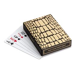 L'Objet Crocodile Midcentury Black Porcelain 2 Decks Playing Cards|