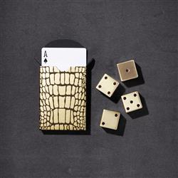 L'Objet Crocodile Midcentury Black Porcelain 2 Decks Playing Cards|
