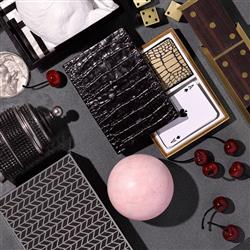 L'Objet Crocodile Midcentury Black Porcelain 2 Decks Playing Cards|