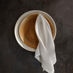 L'Objet Sateen Modern Classic White Linen Napkins - Set of 4|