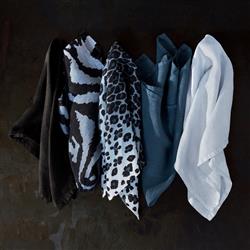 L'Objet Sateen Modern Classic Light Blue Linen Napkins - Set of 4|