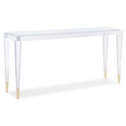 Ambrin Hollywood Regency Clear Acrylic Console Table|