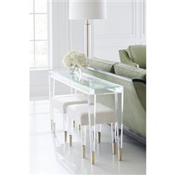 Ambrin Hollywood Regency Clear Acrylic Console Table|