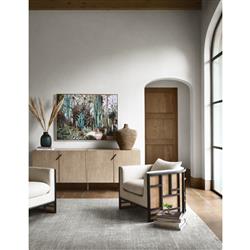 Jun Modern Cream Performance Upholstered Cushion Black Wood Cane Arm Chair|