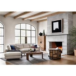 Jun Modern Cream Performance Upholstered Cushion Black Wood Cane Arm Chair|