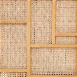 Jun Modern Cream Performance Upholstered Cushion Brown Wood Cane Arm Chair|