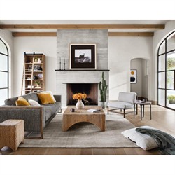 Phei Rustic Lodge Beige Performance Brown Wood Occasional Chair|