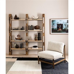 Phei Rustic Lodge Beige Performance Brown Wood Occasional Chair|